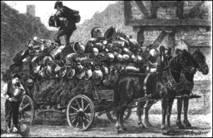 Rheinischer Dippewagen, Kupferstich von Ferdinand Lindner, um 1870