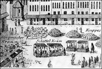 Ausschnitt (19. Jh.) aus dem Kupferstich von Johann Toussyn.