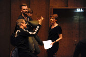Rausch (vlnr: Falk Richter, Ben Frost, Anouk van Dijk) | Foto: Sebastian Hoppe