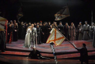 LOHENGRIN | Petra-Maria Schnitzer as Elsa, Stuart Skelton als Lohengrin, Sergei Leiferkus as Frederick of Telramund, choir of Deutsche Oper Berlin | The pictures are protected by copyright. Photographer: Bettina Stöß / stage picture 2008 | Bettina Stöß / stage picture LOHENGRIN | Petra-Maria Schnitzer as Elsa, Stuart Skelton als Lohengrin, Sergei Leiferkus as Frederick of Telramund, choir of Deutsche Oper Berlin | The pictures are protected by copyright. Photographer: Bettina Stöß / stage picture 2008 | Bettina Stöß / stage picture